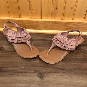 Ruffle Wedge Sandals